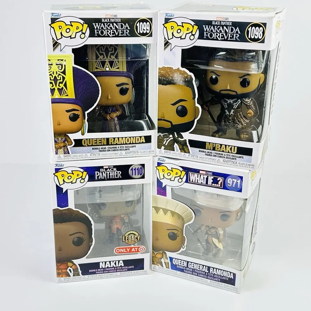 Funko Pop Lot of 4 Black Panther Wakanda Forever Queen Ramonda Nakia M’Baku NIB